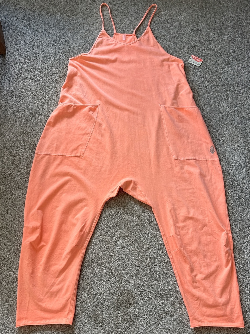 FP Movement Hot Shot Onesie Romper Jumpsuit Neon Peach Large NWT